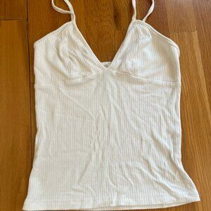 Emma & Sam White Ribbed Cami Top – Size XS